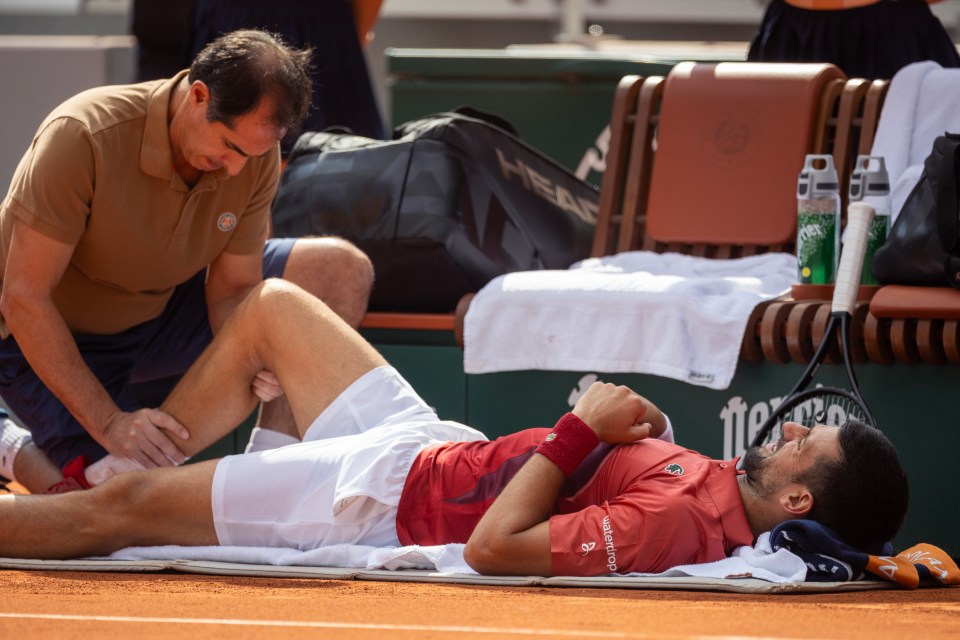 Novak Djokovic sustained a knee injury during the French Open