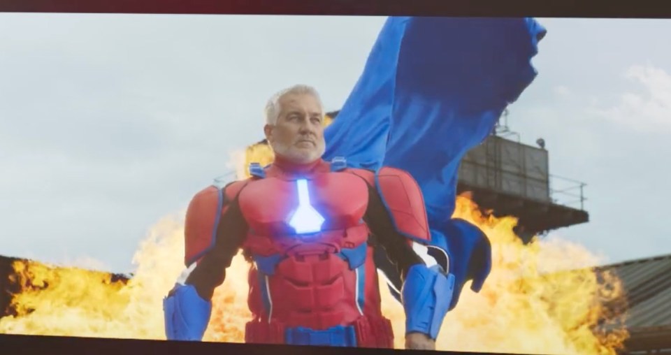 Paul Hollywood plays a Tinseltown superhero recruited by meerkats Aleksandr and Sergei in the new Compare The Market advert