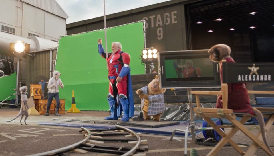 In the ad, Paul arrives on a film set to be introduced as Mr Hollywood himself