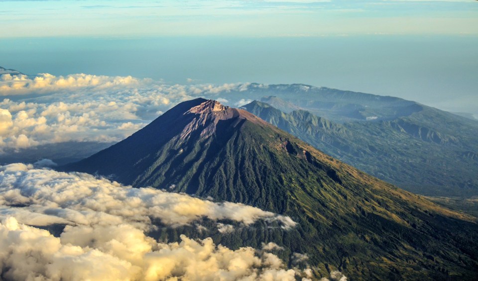 Mount Agung, the highest volcano in Bali