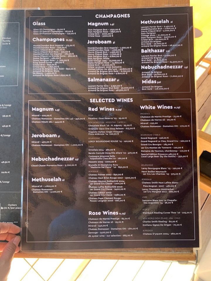 On TripAdvisor reviewer snapped a photo of the notorious menu, where one glass of wine can cost £79