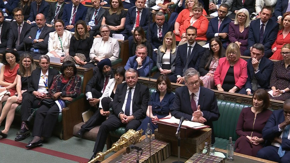 Keir Starmer addressing MPs in Parliament