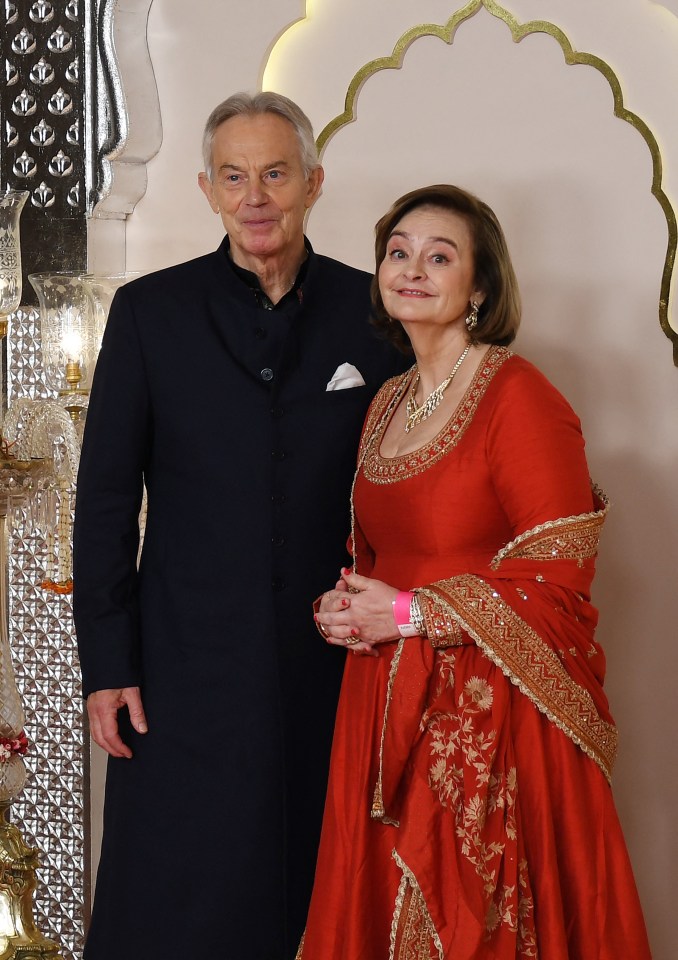 Ex-Prime Minister Tony Blair with wife Cherie