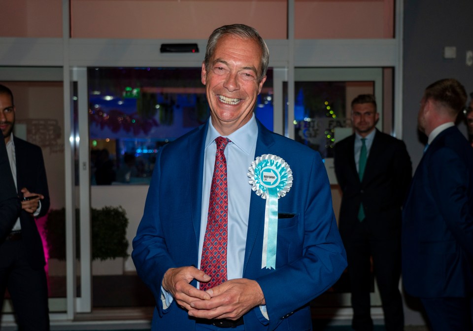 Nigel Farage after hearing the exit poll figures