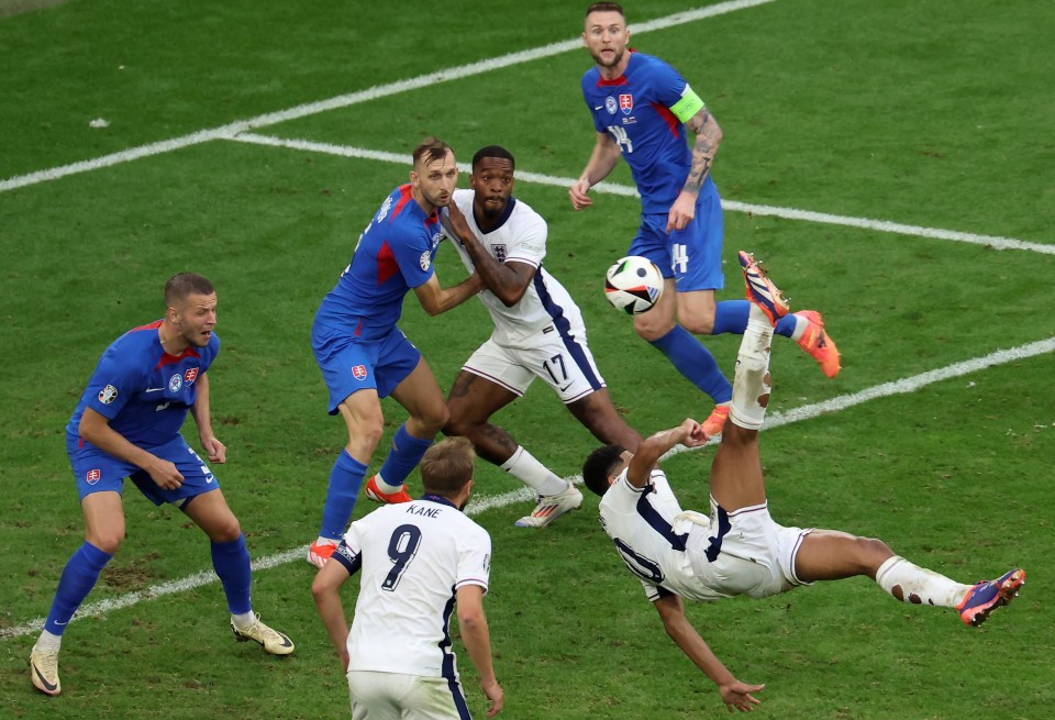 Jude Bellingham rescued England with a last-ditch bicycle kick against Slovakia