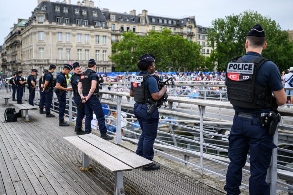 Police at the Opening Ceremony of the Olympic Games in Paris