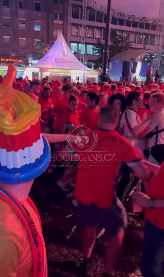 Netherlands fans fought each other in Dortmund