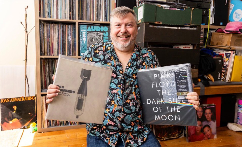 Mark has 4,000 records including an original pressing of Pink Floyd's The Dark Side of the Moon