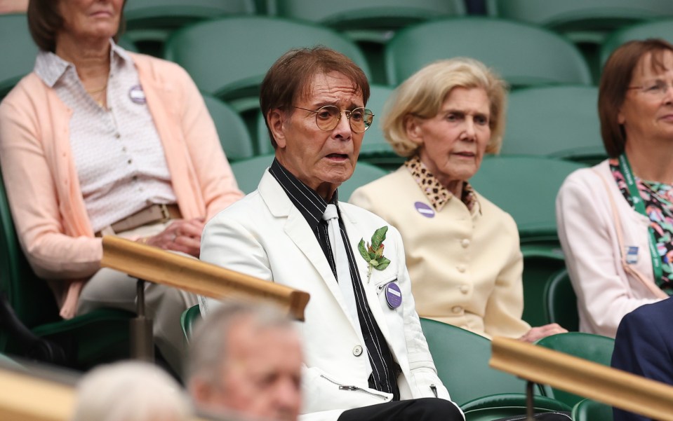 Sir Cliff Richard also headed to the All England Club