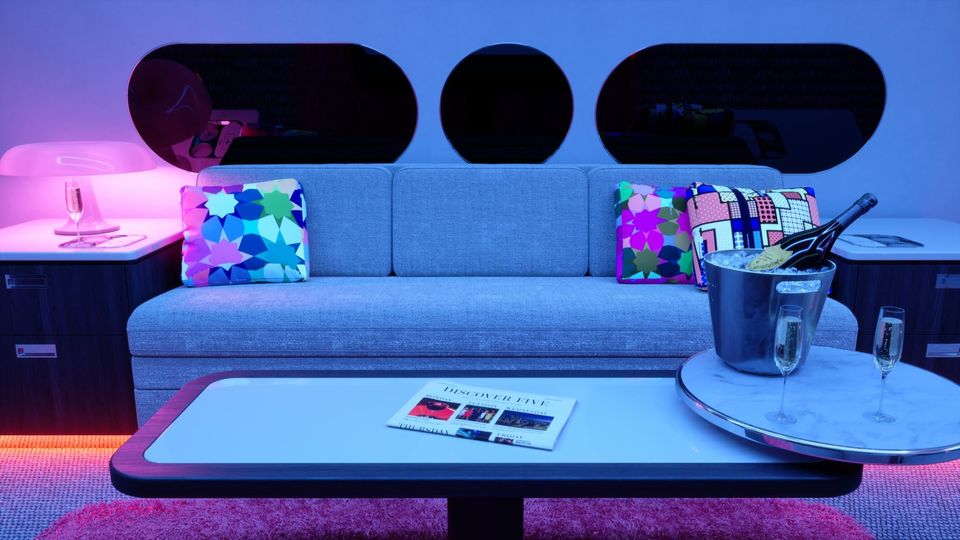 Guests on the plane will also receive pyjamas and Molton Brown bath products, as well as an endless supply of Champagne