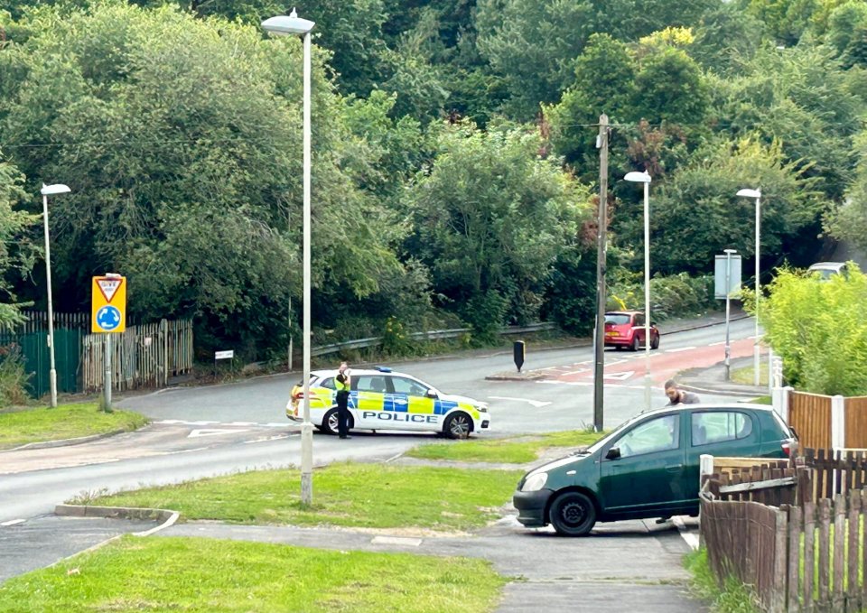 Cops near the scene of the incident today