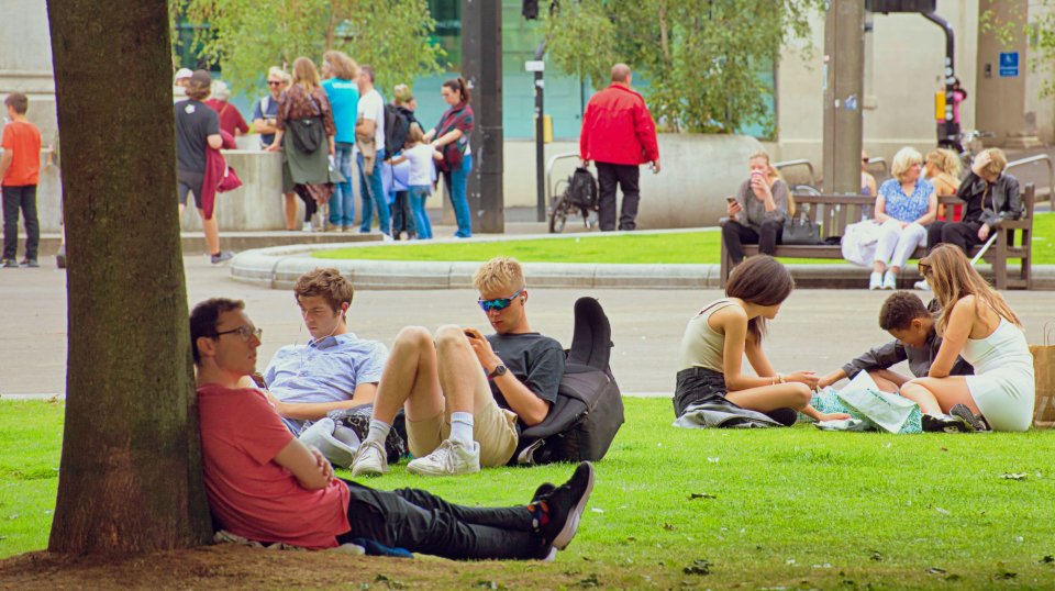 Thousands of Brits flocked to beaches and parks today