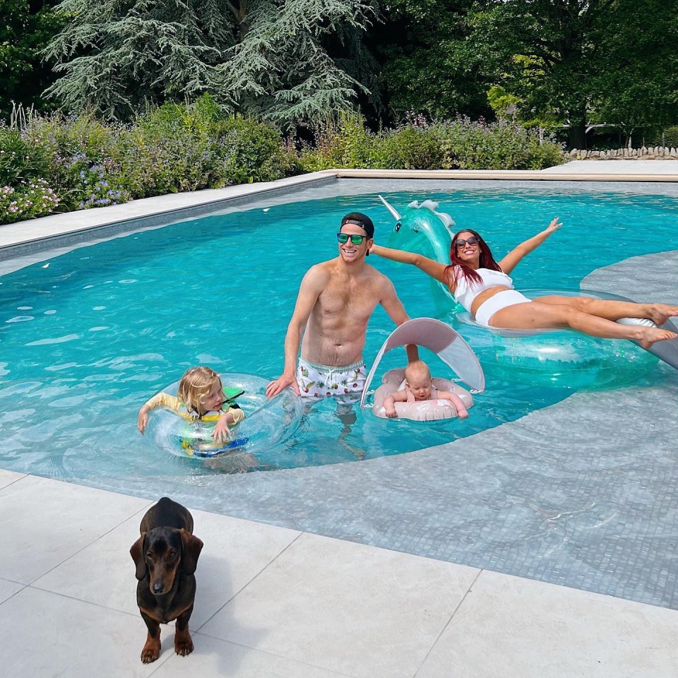 The couple's giant swimming pool has been used as the 'village lido'