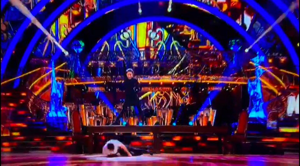 The Strictly star was taken to hospital after the fall