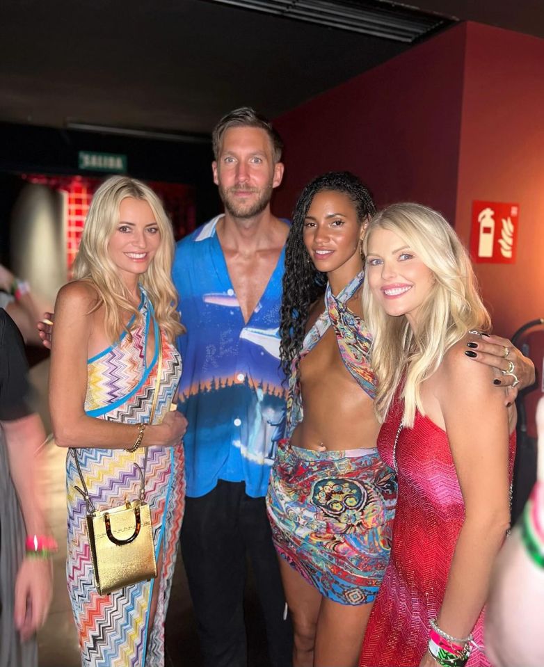 Later in the trip she partied with DJ Calvin Harris and his wife Vick Hope