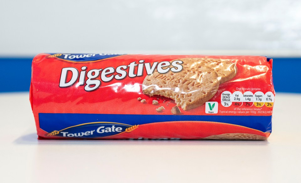 Lidl's digestives were the joint cheapest per 100g at the time of writing