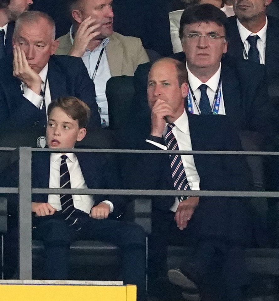 William and George watching the Euro 2024 final game between Spain and England