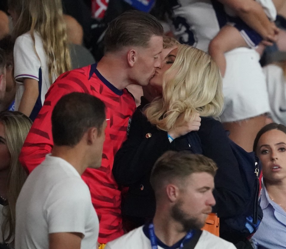 Jordan Pickford's partner Megan supported him at every match