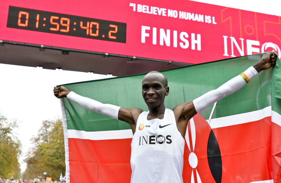 Kipchoge is also the only man to run a sub-two hour marathonn