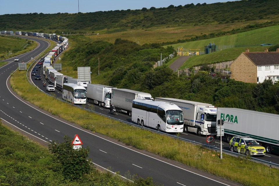 Drivers reported sitting in lengthy traffic jams ahead of the checkpoint this morning