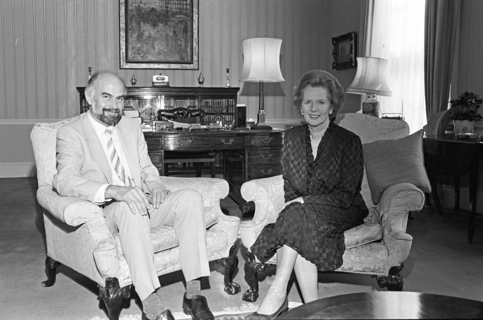 Trevor interviewing Prime Minister Margaret Thatcher in 1987