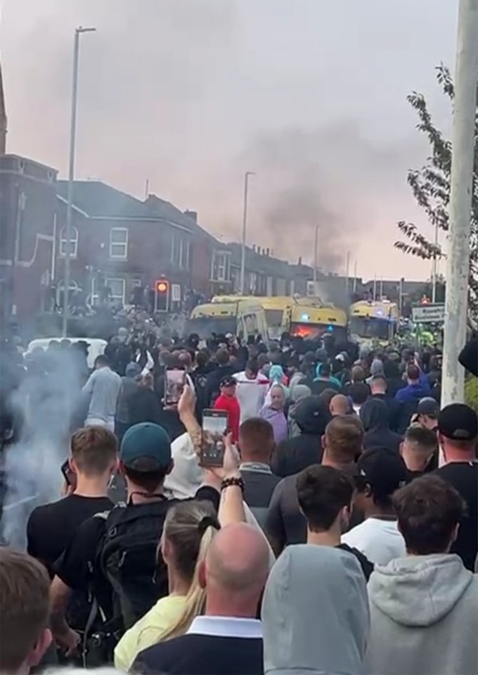 Trouble flares during a protest in Southport