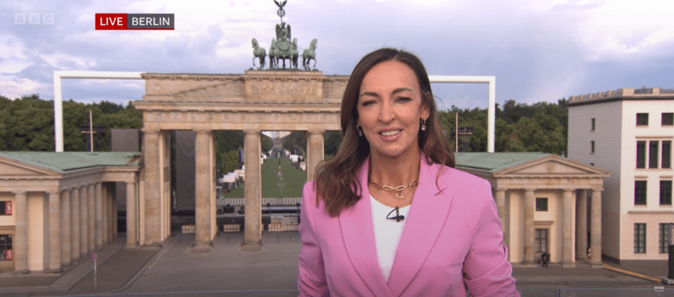 Sally Nugent presented from Berlin ahead of England's match against Spain in the Euros 2024 final