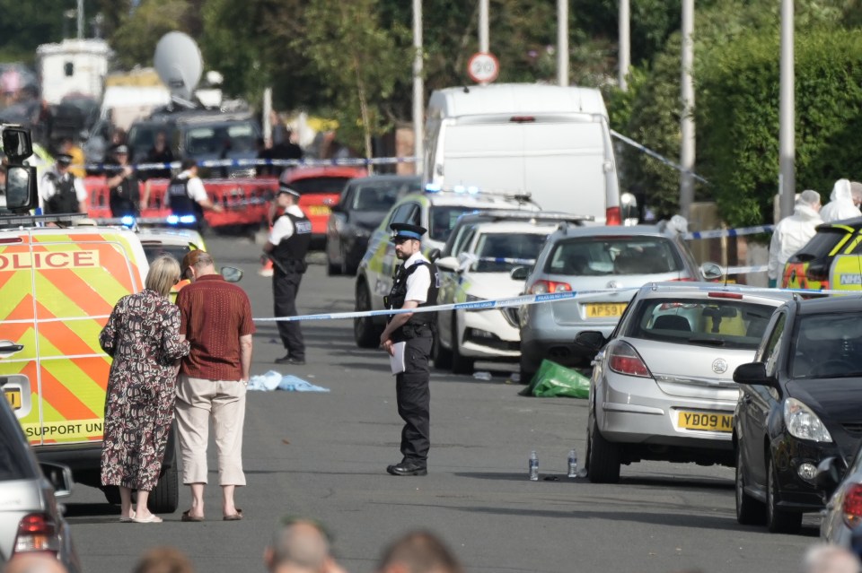 A huge emergency services presence at the scene yesterday