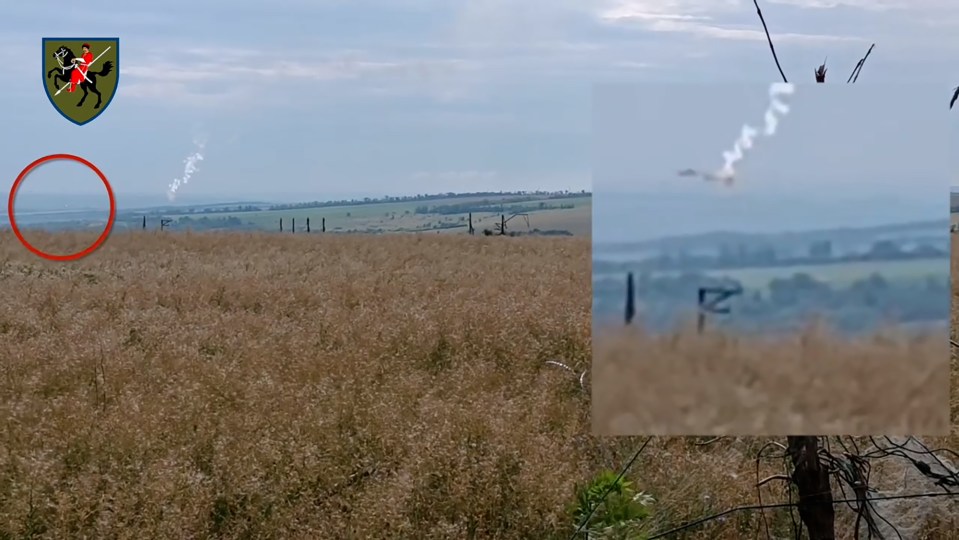 The video shows two jets being shot at by an anti aircraft missile