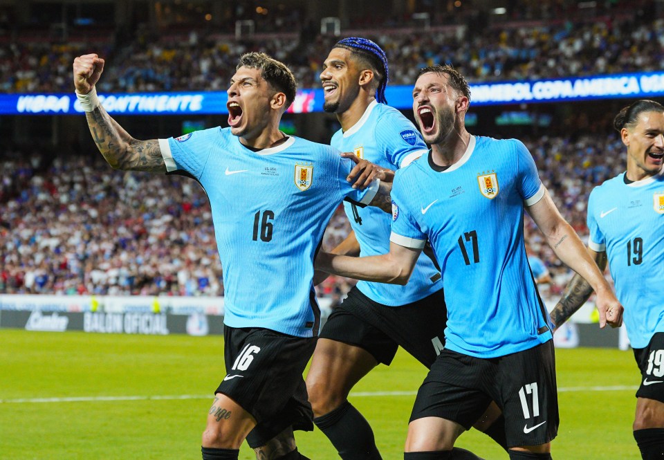 Mathias Olivera scored as Uruguay sealed top spot in their group