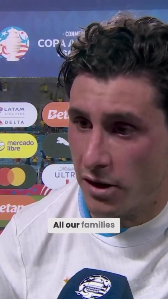 Jose Giminez gave an emotional interview following the crowd trouble involving Uruguay players' families