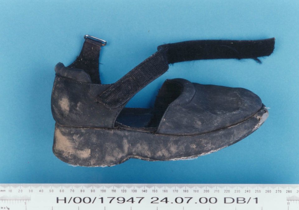 Sarah's shoe which was found by the side of the road and provided crucial evidence in locking up Whiting