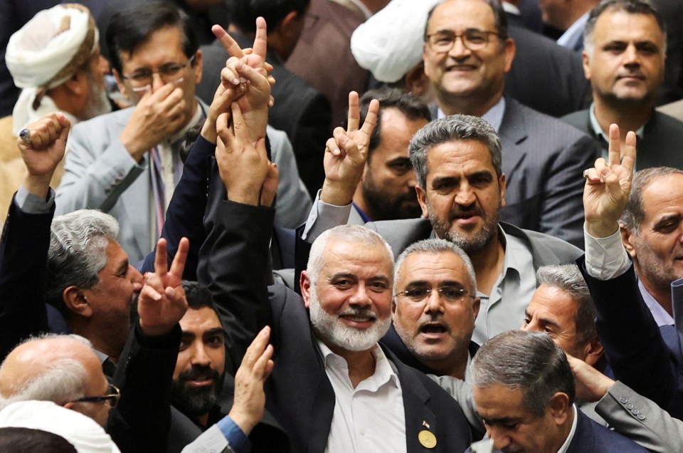 Ismail Haniyeh attends Iran’s new President, Masoud Pezeshkian’s swearing-in ceremony at the parliament in Tehran, Iran, July 30