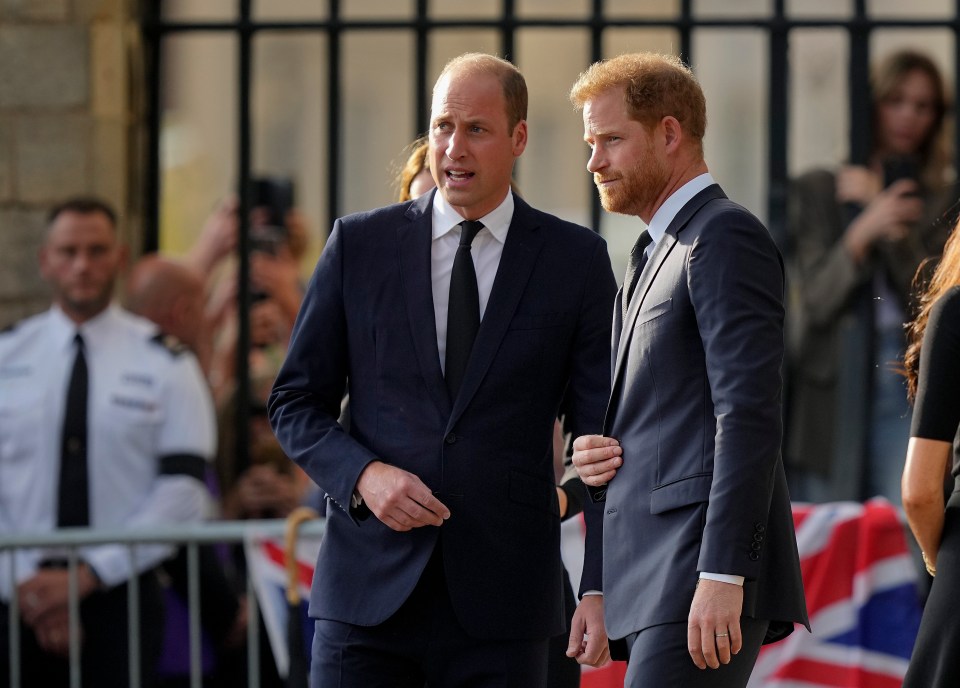 The Duke of Sussex, 39, flew from his US home to join his brother, 42, at the service