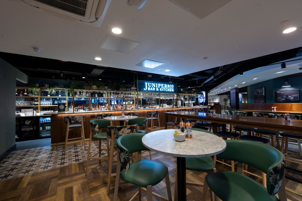 The new airport lounge features a new bar