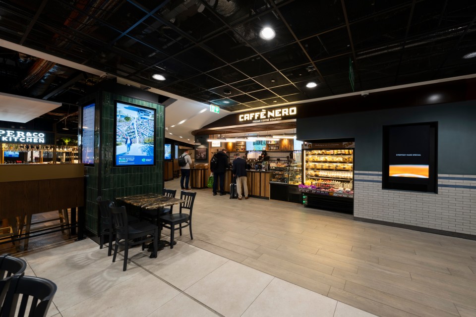 The airport's Caffe Nero has been refurbished