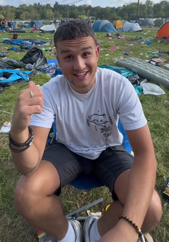 Ethan decided to see what he could find among the rubbish at Reading Festival