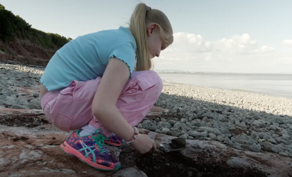 Tegan spotted a series of similar-shaped large holes on a beach in Wales