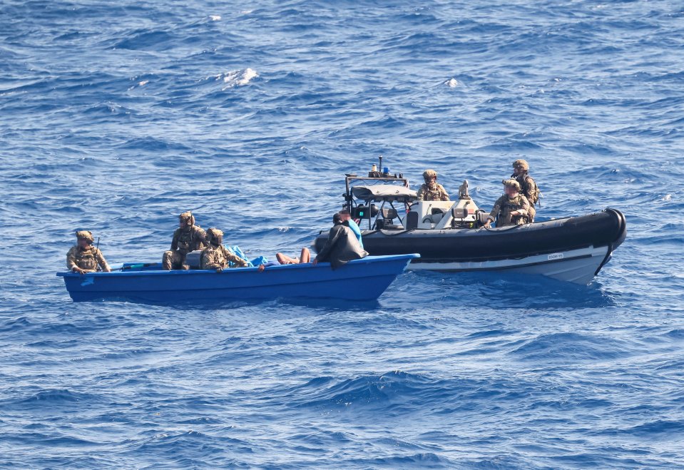 It was a joint operation between the crew on the HMS Trent and US Coast Guards