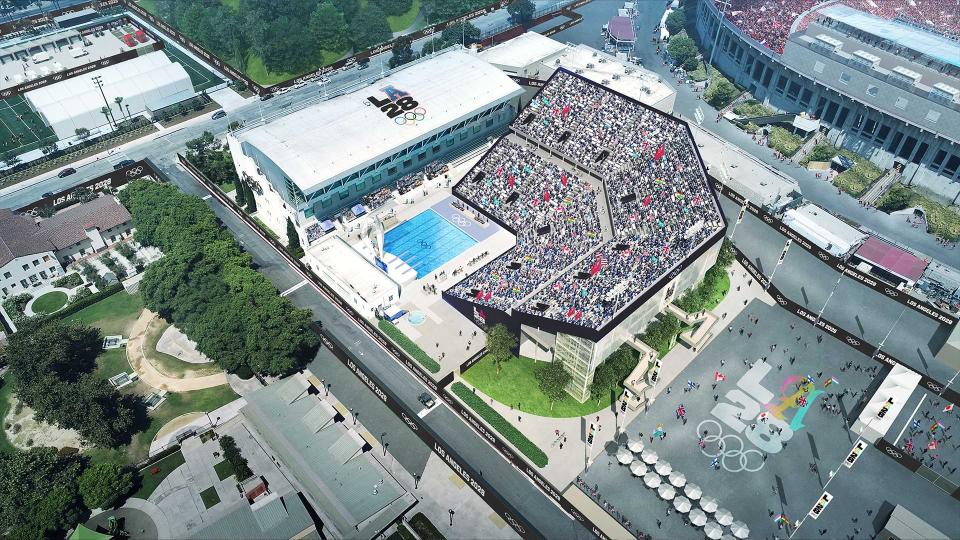 an aerial view of the tokyo olympics stadium