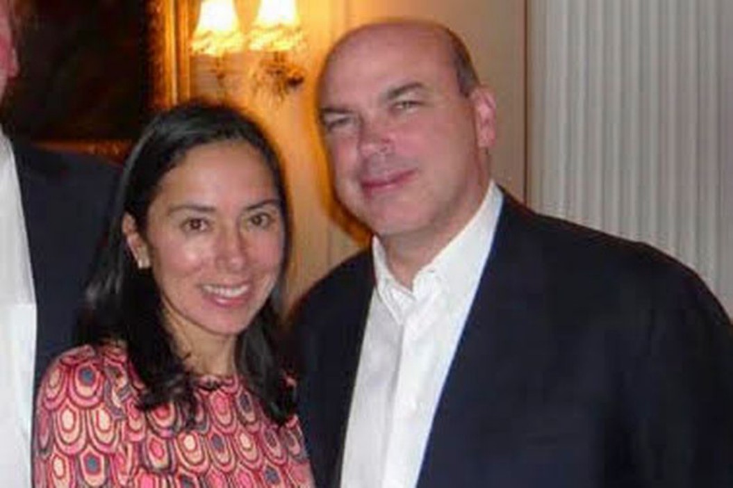 Angela Bacares with her husband British tech billionaire Mike Lynch