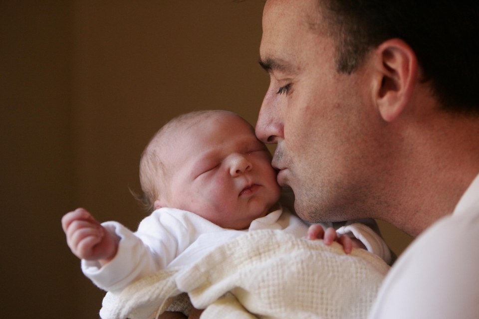 With newborn daughter Emma in 2005