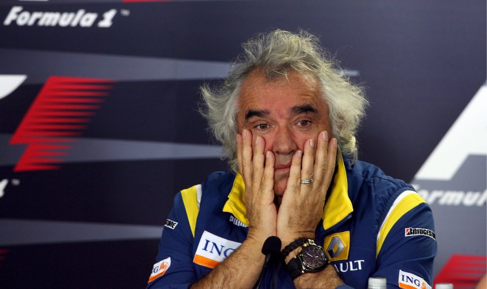 Italian Flavio Briatore in October 2008, shortly before firing Piquet from the Renault team.