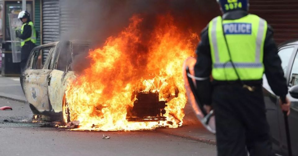 A car was torched on Parliament Road in Middlesbrough