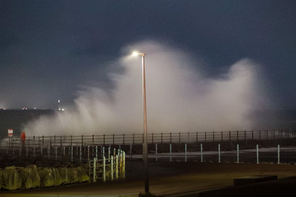 Blustery scenes at Heysham, Lancashire this morning