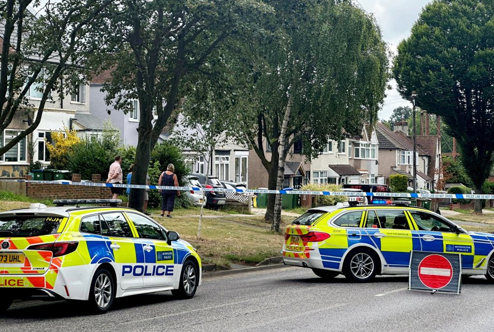 Police at the scene in Bexleyheath, South East London