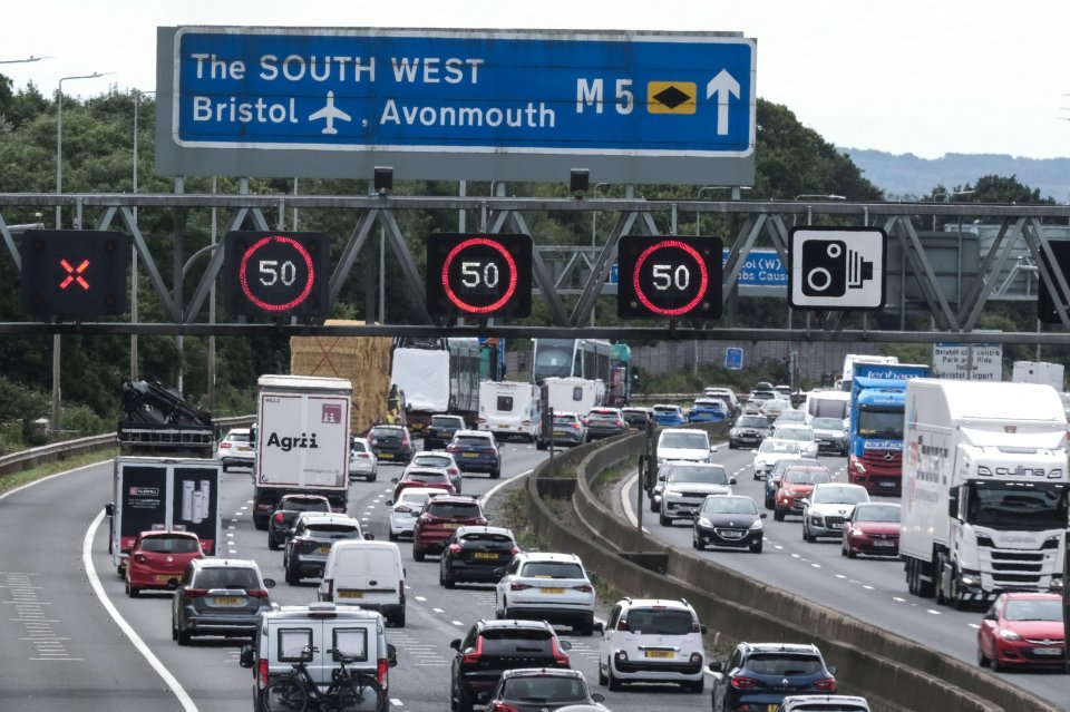 Traffic clogged up the M5 last month