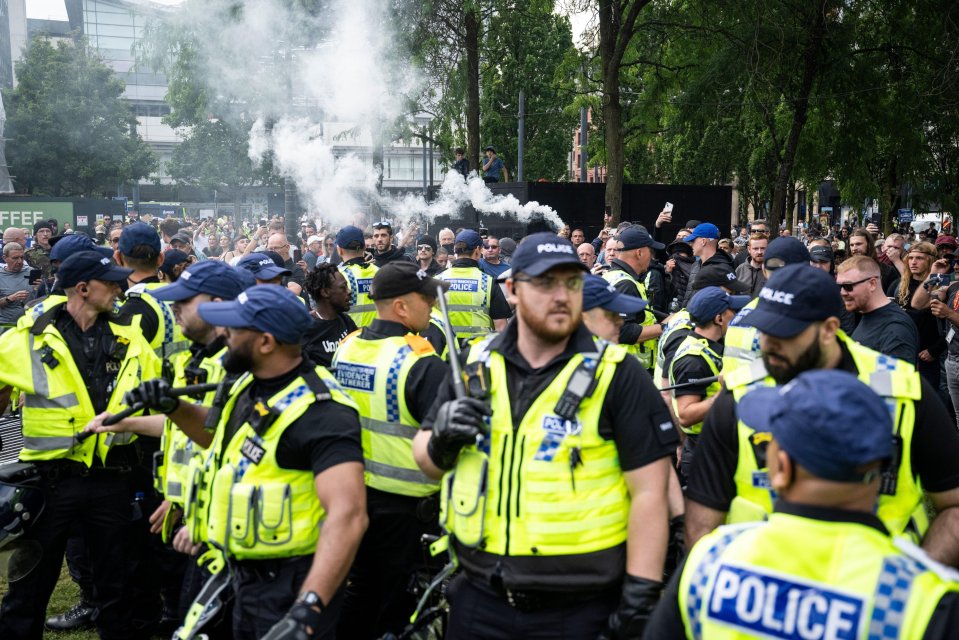 Protesters clashed with police as violence broke out