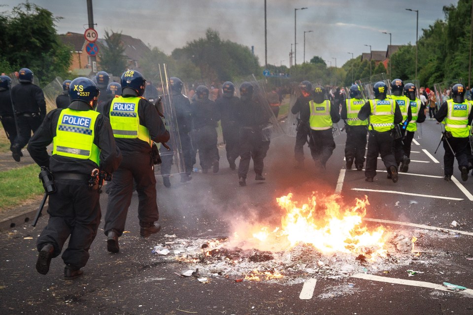 Police battled yobs across the country after riots last week