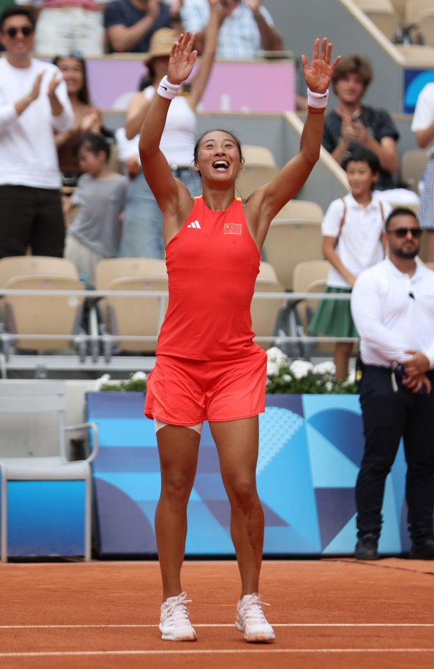 China’s sixth-seed Zheng was ecstatic at her victory